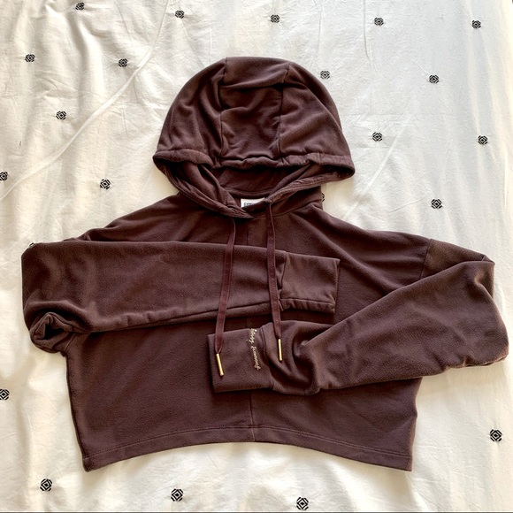 Gymshark Tops - Whitney Simmons X Gymshark Cropped Hoodie-Chocolate Brown